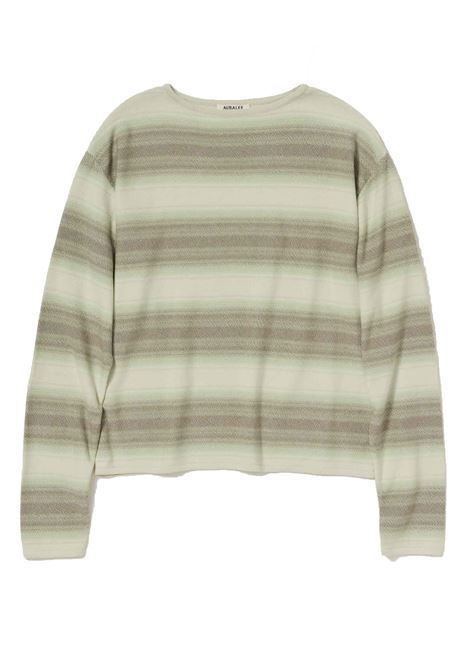  AURALEE | A26SP02GBLIME GRAY STRIPE